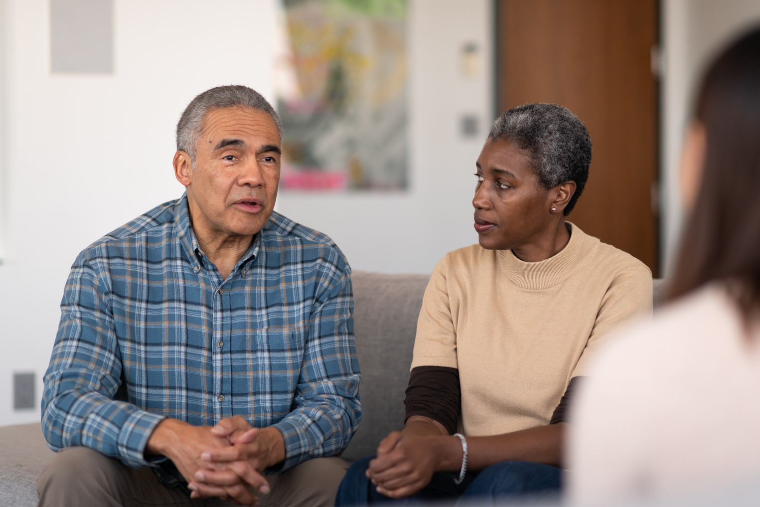 Elderly married couple at therapy